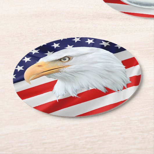 ハゲエレガントワシ ラウンドペーパーコースター (アングル)