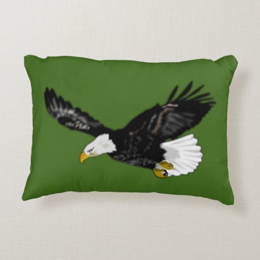 ハゲカスタムワシ付き飛んでいるアクセント枕 アクセントクッション (裏面)