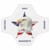 ハゲカッコいいワシ、アメリカ国旗、スター サッカーボール (フラット)