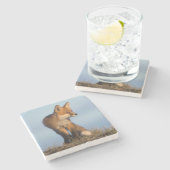 ハゲキツネ ストーンコースター (横)