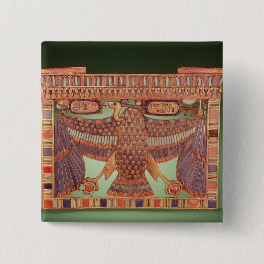 ハゲタカと飾られるパイロンの胸 缶バッジ (正面)