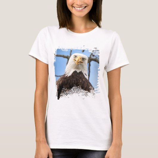 ハゲタカのイカした顔つき モダン Tシャツ (正面)