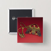 ハゲタカのペンダントが付いているネックレス 缶バッジ (正面&裏面)