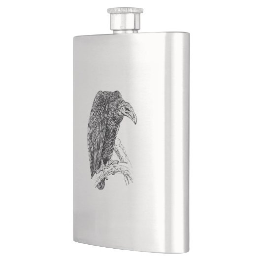 ハゲタカの鳥の現実的なスケッチ フラスク (左)