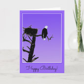 ハゲドイーグルアットサンセットオリジナル野生動物アート カード (正面)