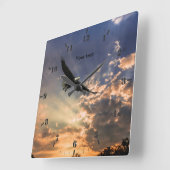 ハゲハゲワシの写真をカスタマイズ スクエア壁時計 (傾斜)