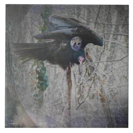 ハゲワシが羽を閉じると タイル (正面)