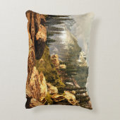 ハゲワシが舞い上がる岩山の風景 アクセントクッション (裏面(縦))