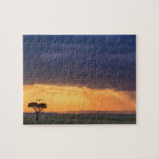 ハゲワシとアカシアの木のパノラマ ジグソーパズル (横)