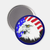 ハゲワシとアメリカ国旗 マグネット (正面/裏面)