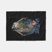 ハゲワシとスカルダークハロウィーン フリースブランケット (正面(横))