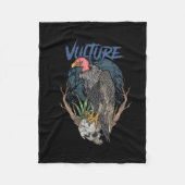 ハゲワシとスカルダークハロウィーン フリースブランケット (正面)