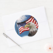 ハゲワシとハゲワシの国旗 ラウンドシール (封筒)