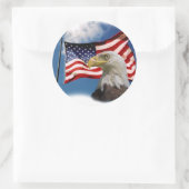 ハゲワシとハゲワシの国旗 ラウンドシール (バッグ)