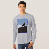 ハゲワシのロングスリーブTシャツ 高台に立つ Tシャツ (正面フル)