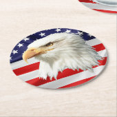 ハゲワシの素晴らしい愛国的なギフト ラウンドペーパーコースター (アングル)