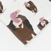 ハゲワシの鳥パターン フリースブランケット (角)