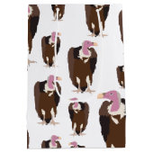 ハゲワシの鳥パターン ミディアムペーパーバッグ (裏面)