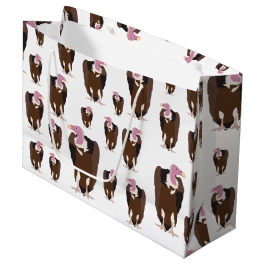 ハゲワシの鳥パターン ラージペーパーバッグ (正面アングル)