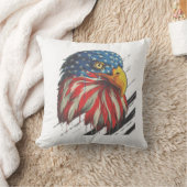 ハゲワシの鳥USA国旗の泣き叫び愛国心 クッション (ブランケット)