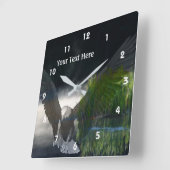 ハゲワシミスティ池ファンタジーアート スクエア壁時計 (傾斜)