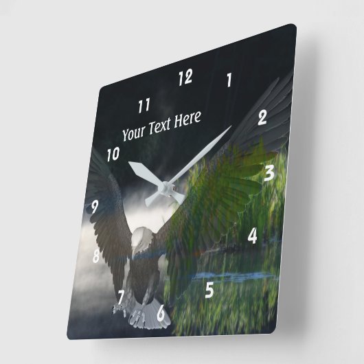 ハゲワシミスティ池ファンタジーアート スクエア壁時計 (傾斜)