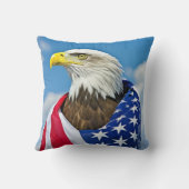 ハゲワシ付きアメリカ国旗 クッション (裏面)
