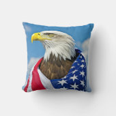 ハゲワシ付きアメリカ国旗 クッション (正面)