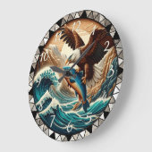 ハゲワシ捕獲魚海時計 ラージ壁時計 (傾斜)