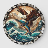 ハゲワシ捕獲魚海時計 ラージ壁時計 (正面)