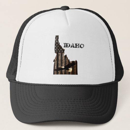 ハゲワシ焼き木材 – IDAHO PATRIOT BLK キャップ (正面)