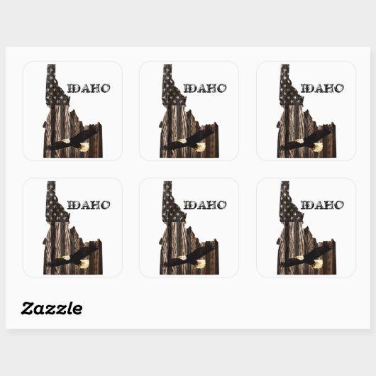 ハゲワシ焼き木材 – IDAHO PATRIOT BLK スクエアシール (シート)