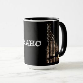 ハゲワシ焼き木材 – IDAHO PATRIOT BLK マグカップ