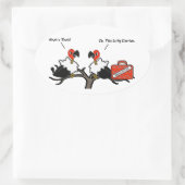 ハゲワシ運キャリオン荷物漫画 楕円形シール (バッグ)