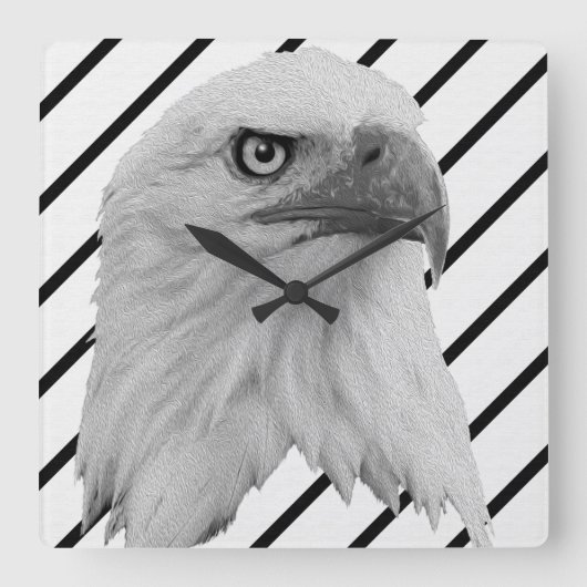 ハゲワシ顔油、 スクエア壁時計 (正面)