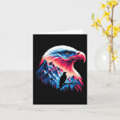 ハゲワシ アメリカ国旗 7月4日 愛国的なコンセプト カード (黄色い花)