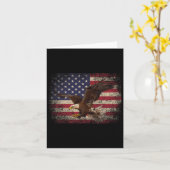 ハゲワシ 4th Of July クリスマス ギフト アメリカン フラッグ カントリー カード (黄色い花)