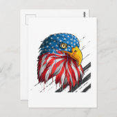 ハゲワシUSA国旗の泣き叫び記号 ポストカード (正面/裏面)