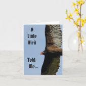 ハゲ付き小鳥ハッピーバースデーカード カード (黄色い花)