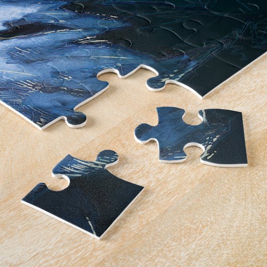 ハゲ威厳のあるイ絵画ワシの大き過ぎ ジグソーパズル (側面)