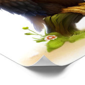 ハゲ描写イワシの3D水彩画像 ポスター (角)