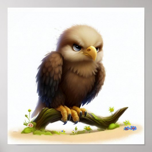 ハゲ描写イワシの3D水彩画像 ポスター (正面)