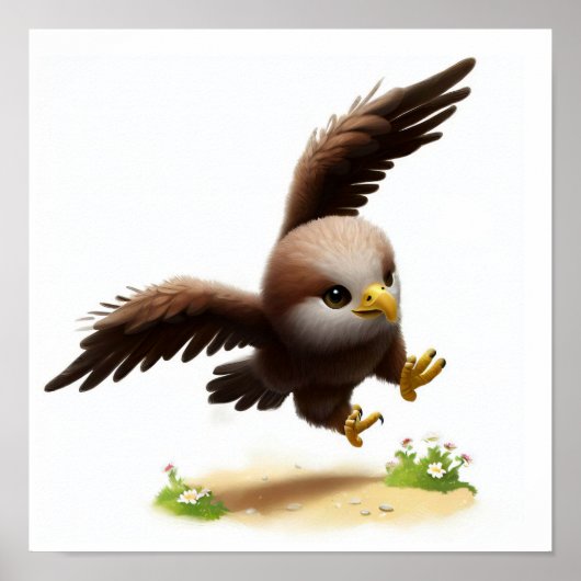 ハゲ描写イワシの3D水彩画像 ポスター (正面)