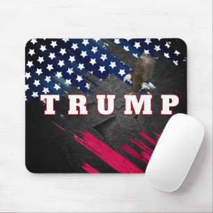 ハゲ文字付き米国国旗のトランプ国旗 マウスパッド