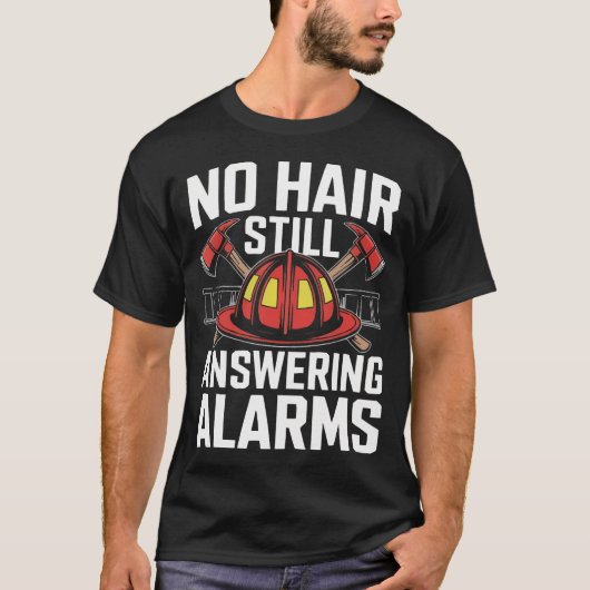ハゲ消防士 禿頭 坊主消防士 Tシャツ (正面)