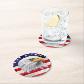 ハゲ素晴らしワシ愛国的贈り物 ラウンドペーパーコースター (インサイチュ)