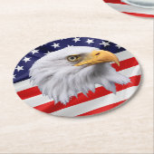 ハゲ素晴らしワシ愛国的贈り物 ラウンドペーパーコースター (アングル)