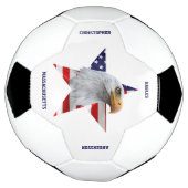 ハゲ素晴らしワシ、アメリカ国旗、スター サッカーボール (回転)