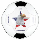 ハゲ素晴らしワシ、アメリカ国旗、スター サッカーボール (正面)