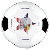 ハゲ素晴らしワシ、アメリカ国旗、スター サッカーボール (回転)